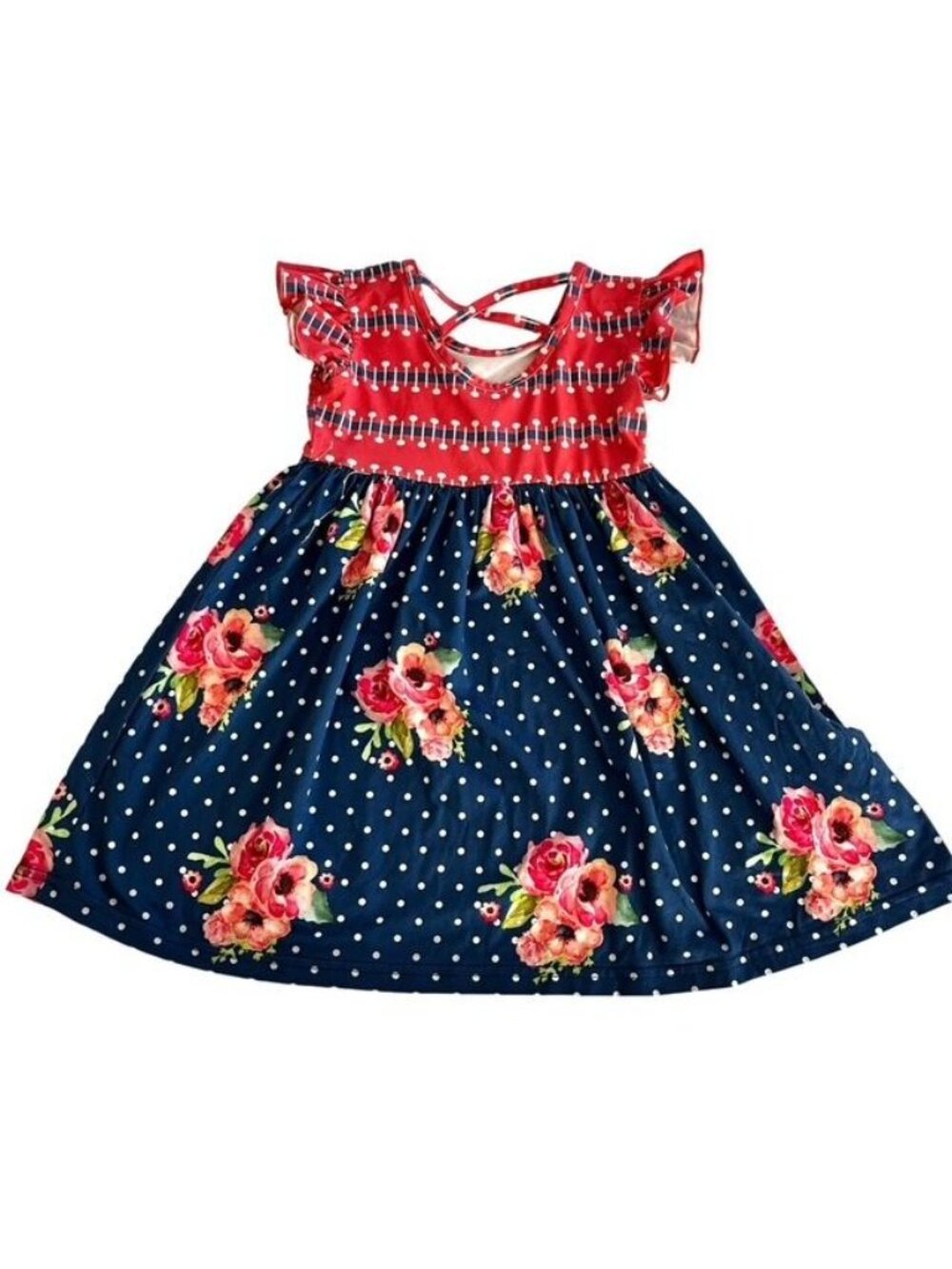 Oopsie Daisy Toddler Girls Floral and Polka Dot Dress Size 3T - Picture 5 of 6